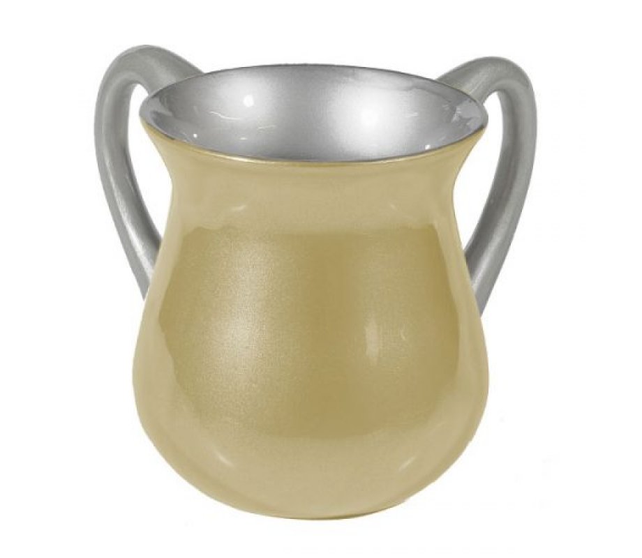 Small Pearl Aluminum Classic Netilat Yadayim Wash Cup - Yair Emanuel