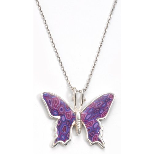 Small Purple Butterfly Necklace by Adina Plastelina