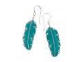 Small Turquoise Paradisaea Feather Earrings by Adina Plastelina