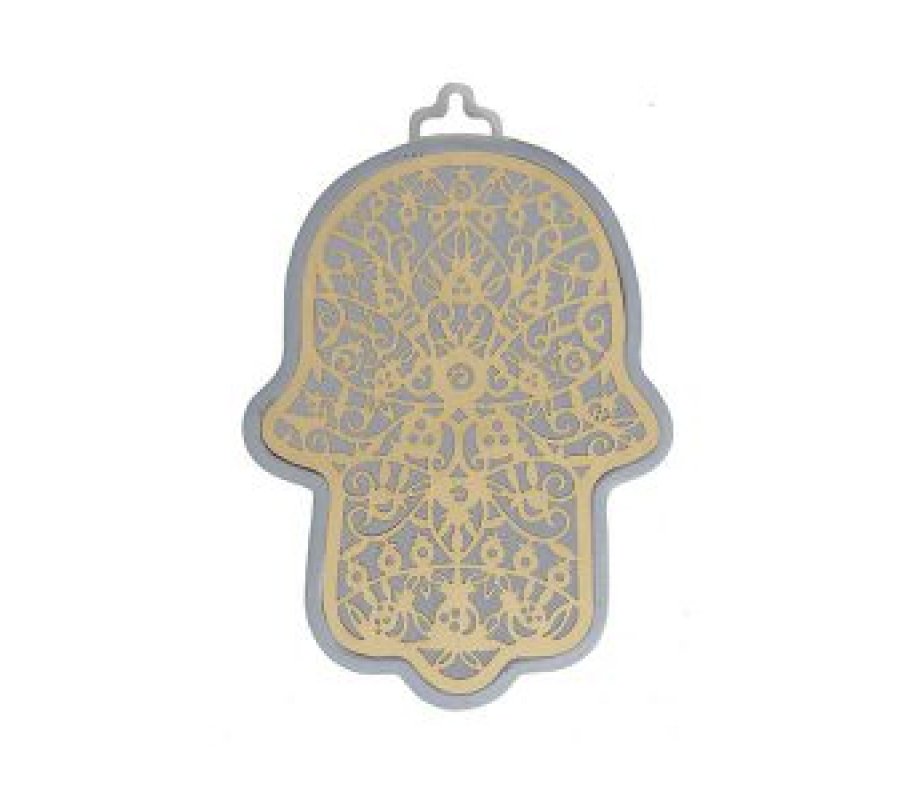 Small Wall Hamsa, Delicate Pomegranate Overlay in a Choice of Colors - Yair Emanuel