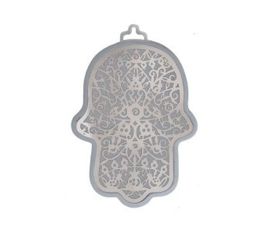 Small Wall Hamsa, Delicate Pomegranate Overlay in a Choice of Colors - Yair Emanuel