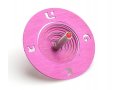 Spiral Coil Hanukkah Dreidel Brushed Aluminum, Pink - Adi Sidler