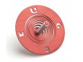 Spiral Coil Hanukkah Dreidel Brushed Aluminum, Red - Adi Sidler