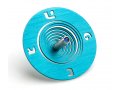 Spiral Coil Hanukkah Dreidel |Brushed Aluminum, Turquoise - Adi Sidler