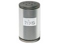 Spiral Design Salt Shaker with Hebrew Plaque, Shades of Silver - Dorit Judaica