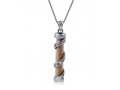 Spiral Mezuzah Pendant with Shema Yisrael and Sand from Holy Land - Sterling Silver