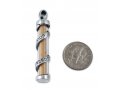 Spiral Mezuzah Pendant with Shema Yisrael and Sand from Holy Land - Sterling Silver