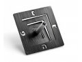 Square Spiral Hanukkah Dreidel Brushed Aluminum, Black - Adi Sidler