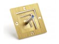 Square Spiral Hanukkah Dreidel Brushed Aluminum, Gold - Adi Sidler