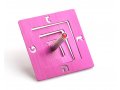 Square Spiral Hanukkah Dreidel Brushed Aluminum, Pink - Adi Sidler