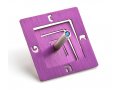 Square Spiral Hanukkah Dreidel Brushed Aluminum, Purple - Adi Sidler