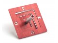 Square Spiral Hanukkah Dreidel Brushed Aluminum, Red - Adi Sidler
