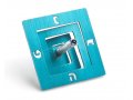 Square Spiral Hanukkah Dreidel Brushed Aluminum, turquoise - Adi Sidler