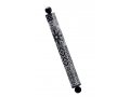 Square Tube Mezuzah Case with Knobs, Black and Gray Shapes  Dorit Judaica