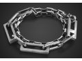 Stainless Steel Man's Bracelet  Various Sized Links on Double Chain