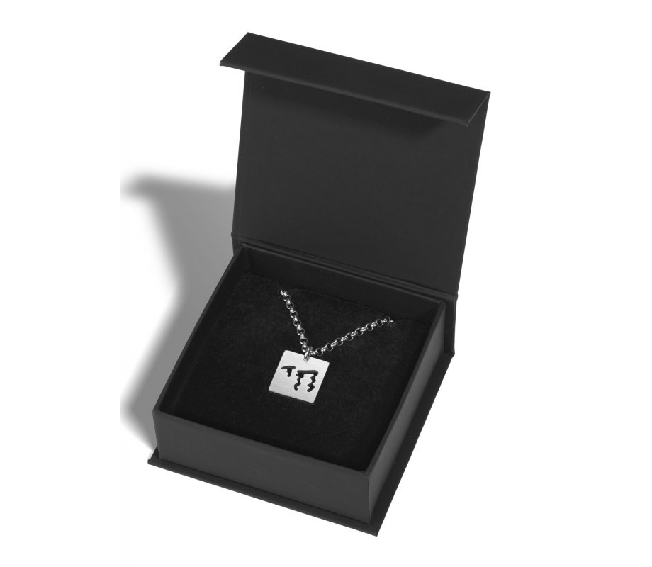 Stainless Steel Necklace - CHAI Pendant with Dancing Letters - Adi Sidler