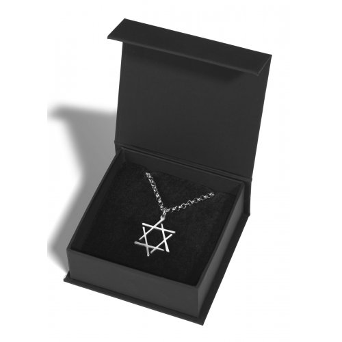 Stainless Steel Necklace, Star of David with Contemporary Touch - Adi Sidler