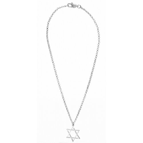 Stainless Steel Necklace, Star of David with Contemporary Touch - Adi Sidler
