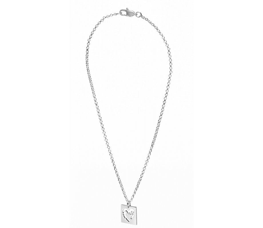 Stainless Steel Necklace with Cutout Heart within a Heart Pendant - Adi Sidler