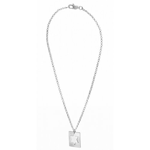 Stainless Steel Necklace with Cutout Star of David Pendant - Adi Sidler