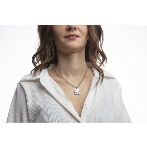 Stainless Steel Necklace with Cutout Star of David Pendant - Adi Sidler