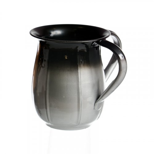 Stainless Steel Netilat Yadayim Wash Cup – Two Tone Silver and Black
