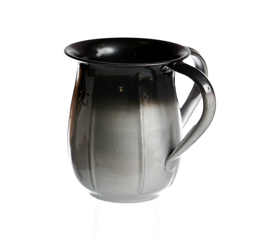 Stainless Steel Netilat Yadayim Wash Cup – Two Tone Silver and Black