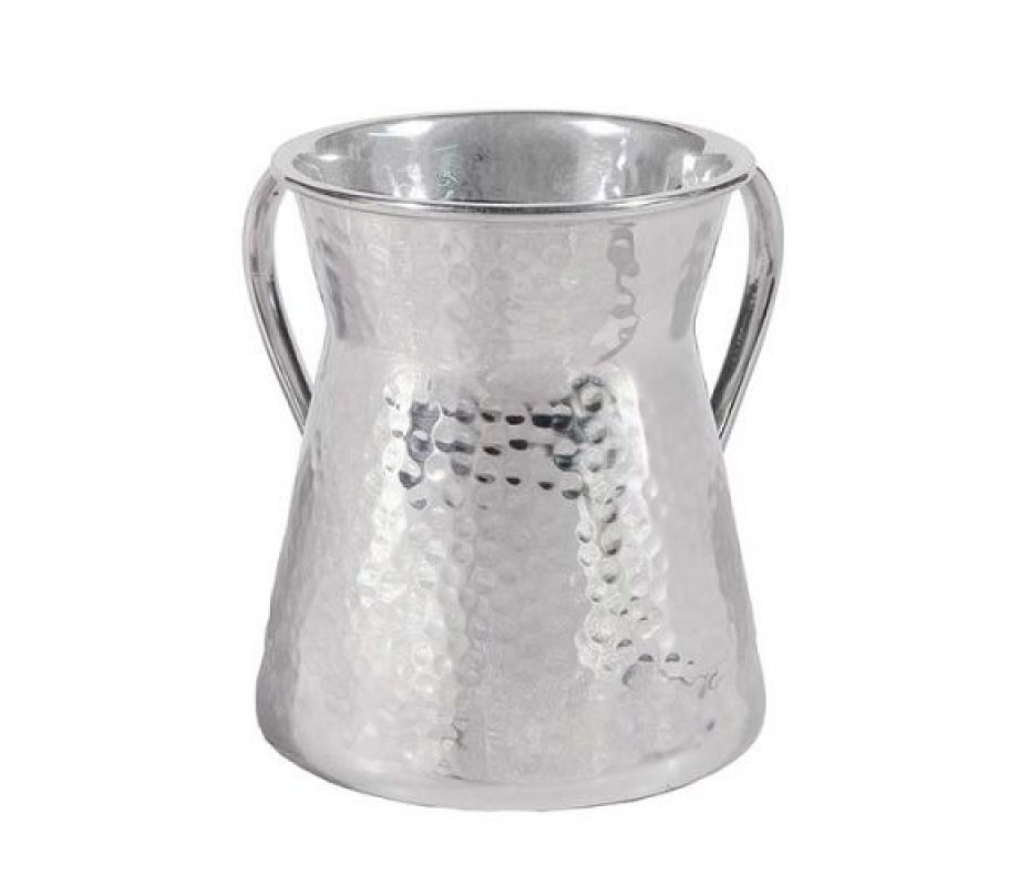 Stainless Steel Netilat Yadayim Wash Cup with Hammered Finish - Yair Emanuel