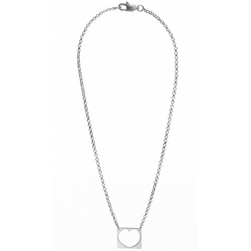 Stainless Steel Waterproof Necklace with Cutout Open Heart Pendant - Adi Sidler