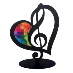 Stand-Alone Shelf or Table Sculpture, Musical Heart and Cleff - Iris Design