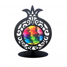 Stand-alone Shelf or Table Sculpture, Colorful Swirling Pomegranate - Iris Design