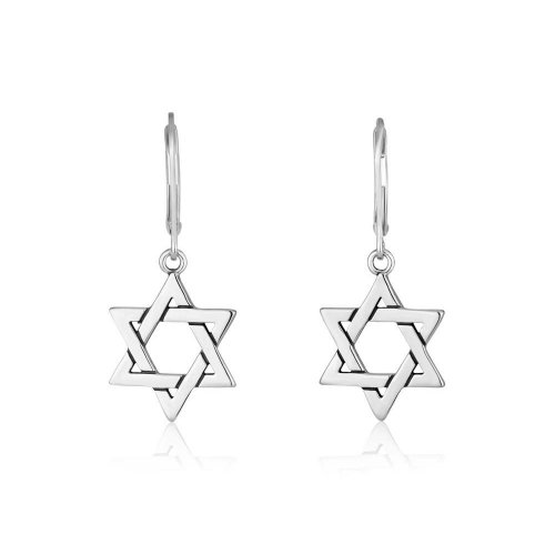 Star of David Dangle Earrings - Sterling Silver