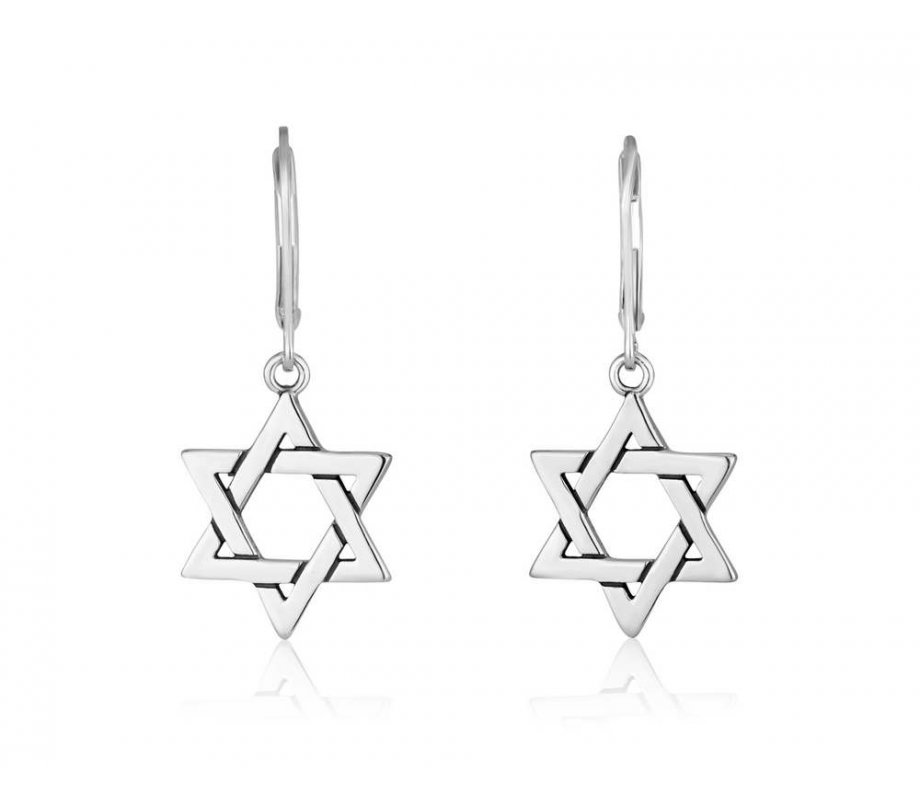 Star of David Dangle Earrings - Sterling Silver