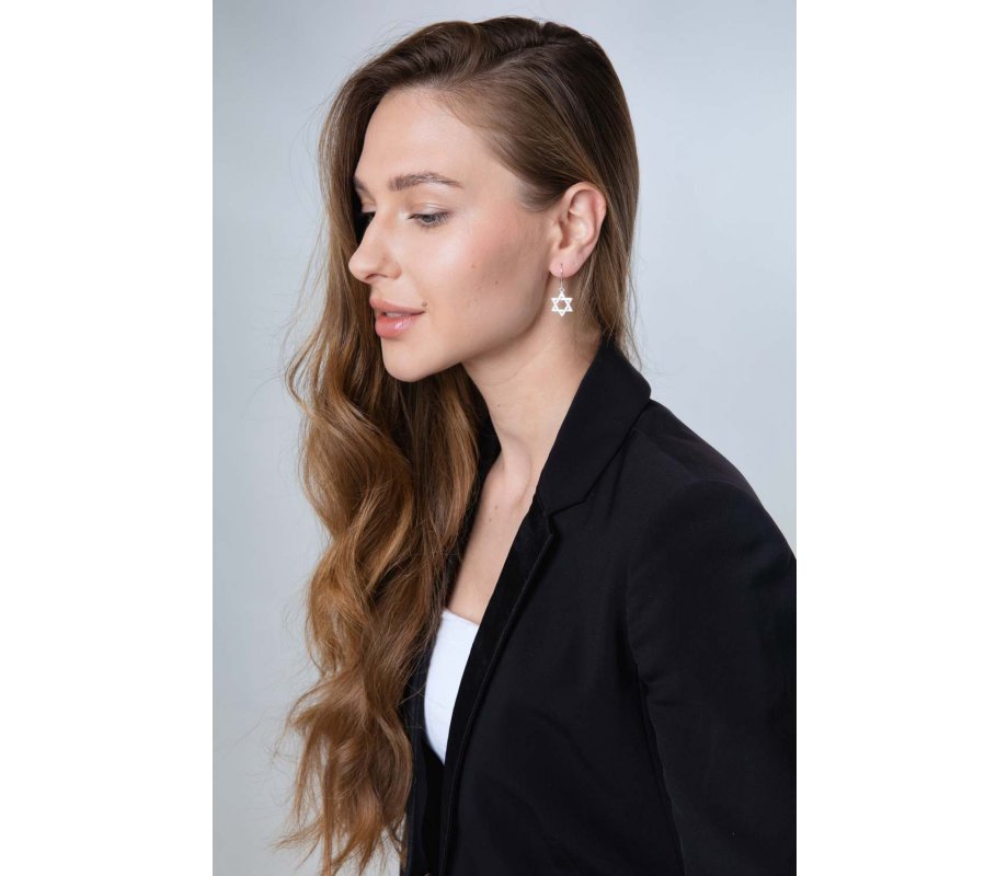 Star of David Dangle Earrings - Sterling Silver