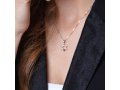 Star of David Pendant with Colored Stones in Corners  Sterling Silver Necklace