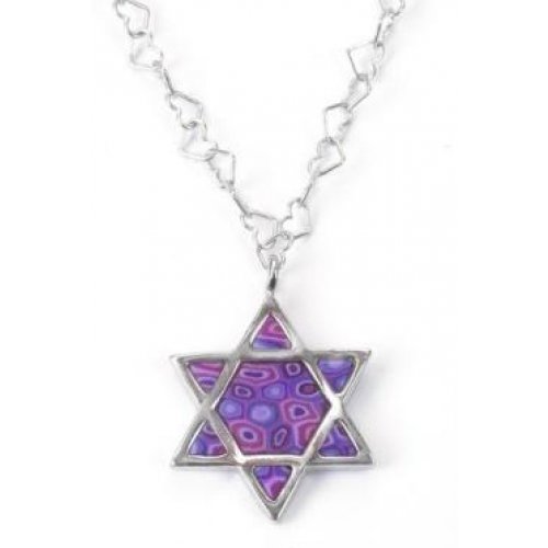 Star of David Purple Necklace by Adina Plastelina