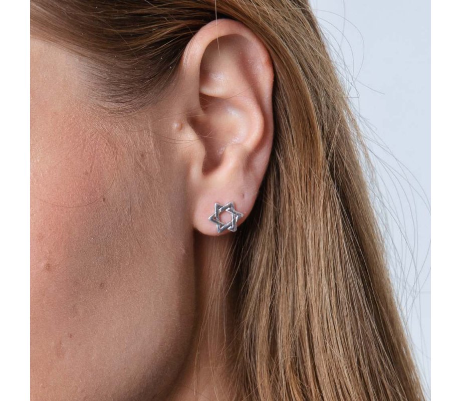 Star of David Stud Earring - Sterling Silver