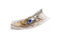 Sterling Silver Decorated Yemenite Shofar - Blue Stone