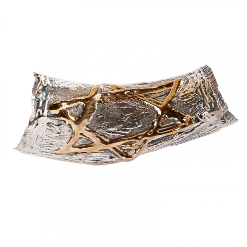 Sterling Silver Decorated Yemenite Shofar - Leaf