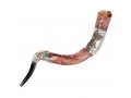 Sterling Silver Decorated Yemenite Shofar - Menorah