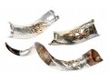 Sterling Silver Decorated Yemenite Shofar - Temple Menorah