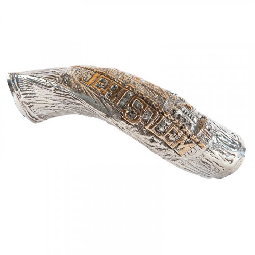 Sterling Silver Decorated Yemenite Shofar -Jerusalem