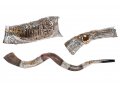 Sterling Silver Decorated Yemenite Shofar -Pomegranates and Jerusalem