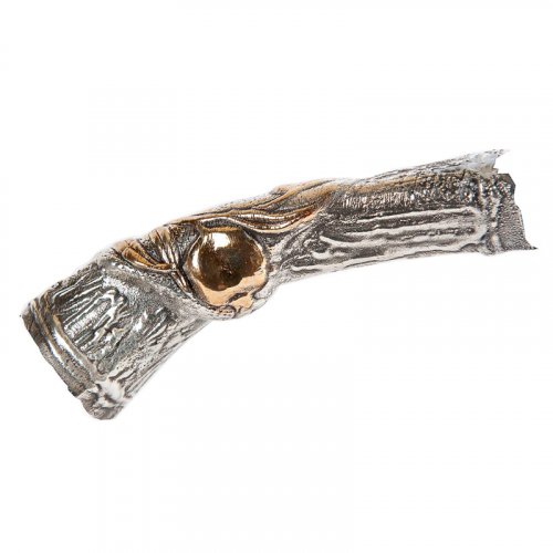 Sterling Silver Decorated Yemenite Shofar -Pomegranates and Jerusalem