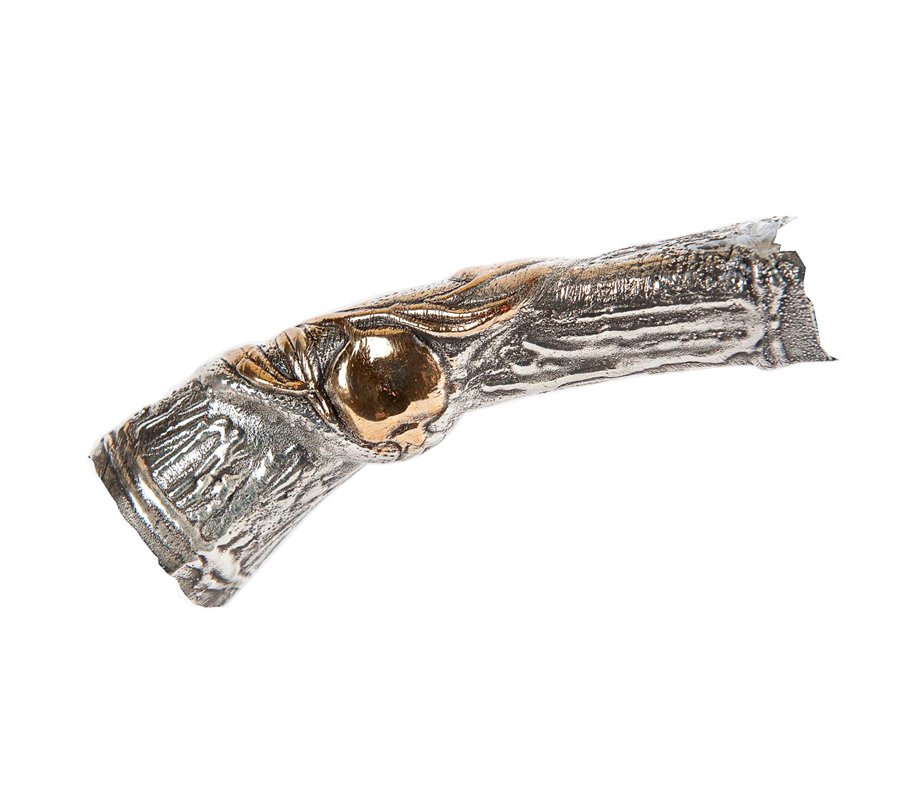 Sterling Silver Decorated Yemenite Shofar -Pomegranates and Jerusalem