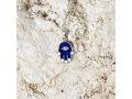 Sterling Silver Hamsa Pendant Necklace  Blue Sapphire with Zircon Protective Eye