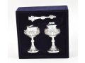 Sterling Silver Havdalah Set with Candle Holder and Spice Box - Swirling Design