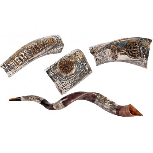 Sterling Silver Jerusalem Design Yemenite Shofar