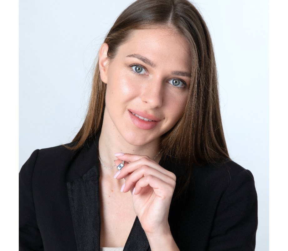 Sterling Silver Necklace, Pendant with Blue and White Star of David on Flag of Israel