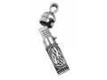 Sterling Silver Necklace with Mezuzah and Scroll Pendant HaEsh Sheli - My Fire & Hamsa